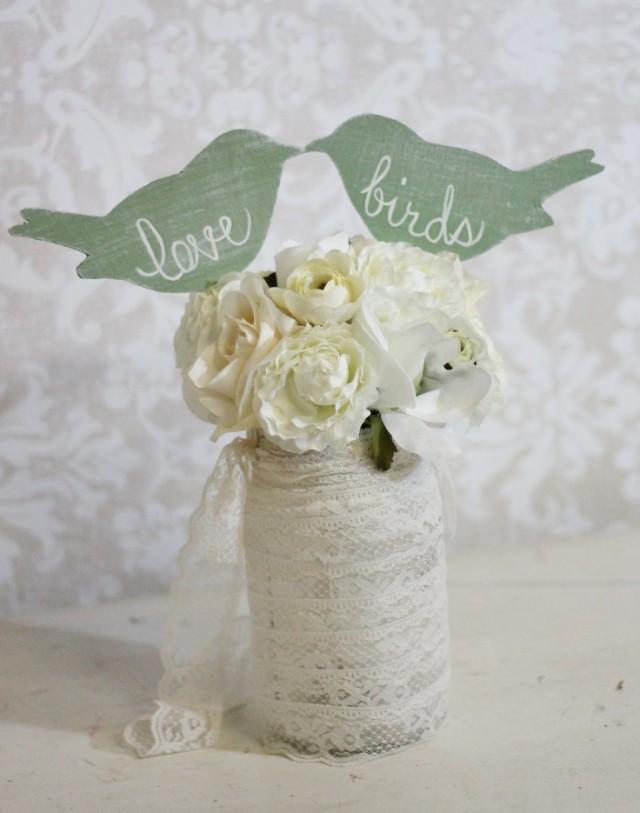 wedding cake topper love birds shabby chic wedding decor wedding cake topper love birds shabby chic wedding decor