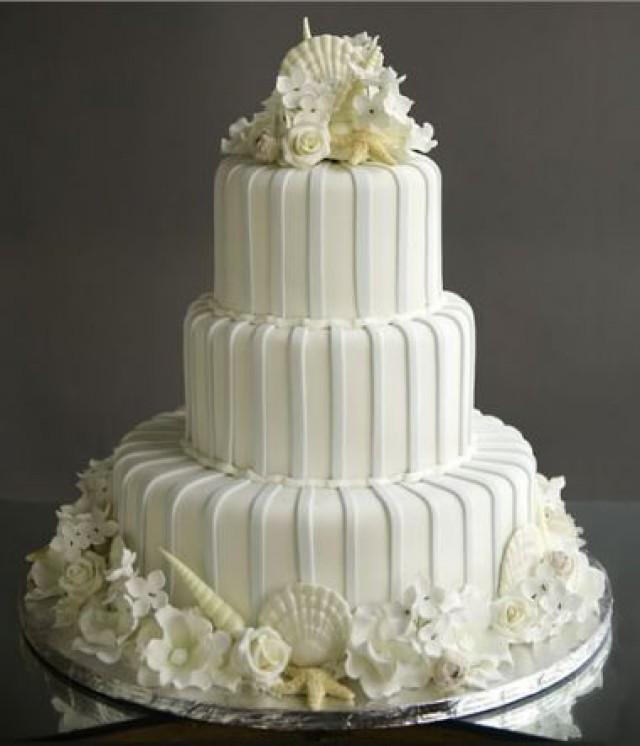 White Wedding Shell Cake 