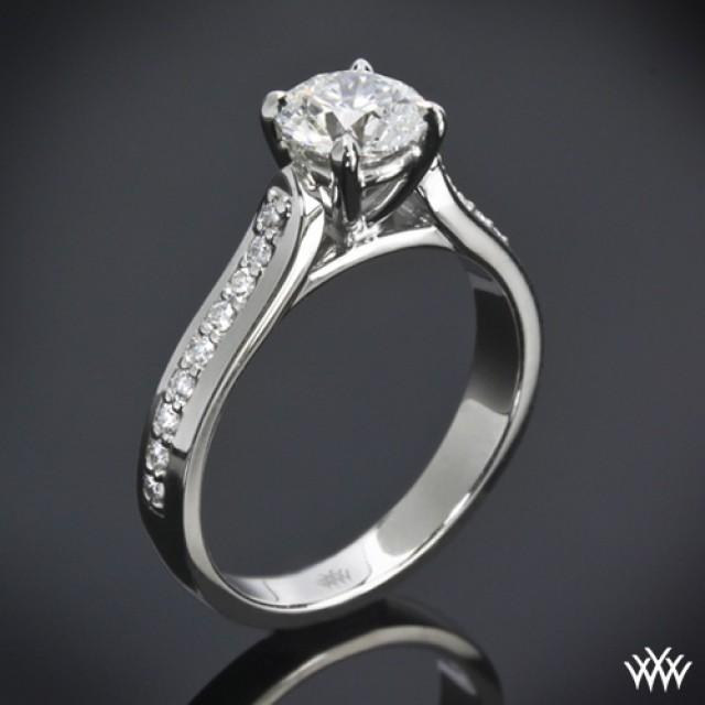 18k White Gold "Cathedral Pave" Diamond Engagement Ring