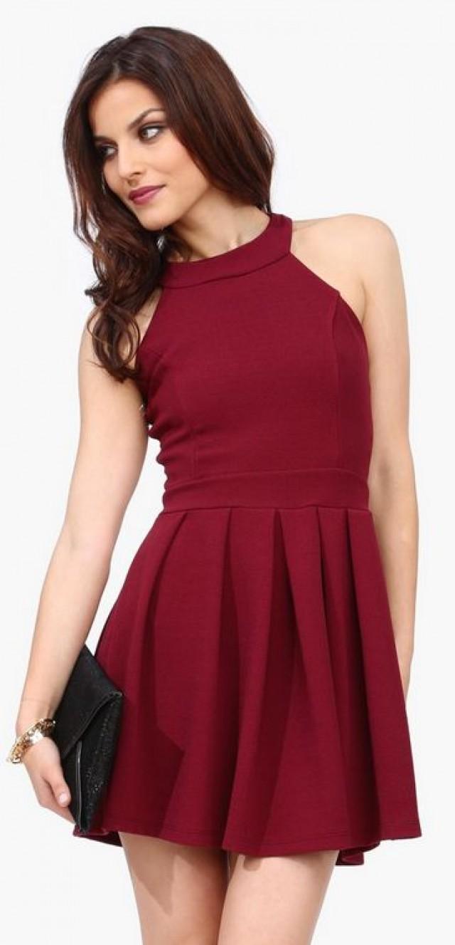 Burgundy Wedding  Cranberry Cocktail Dress 2064882 