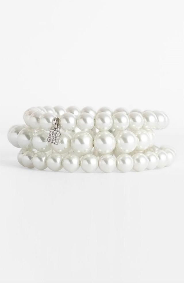 Givenchy Glass Pearl Stretch Bracelets (Set Of 3)