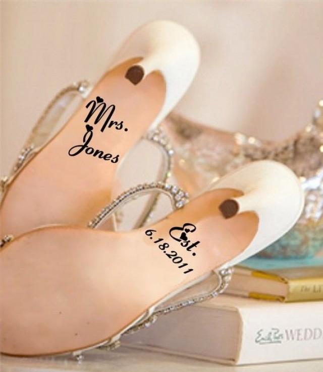 wedding photo - Stickers & Messages mariage chaussures sur les semelles: acheter ou bricolage?