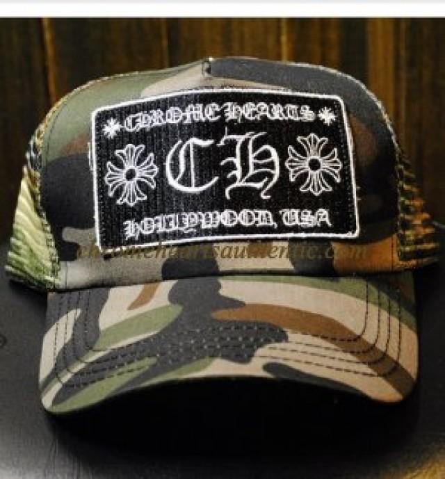 wedding photo - Chrome Hearts Camo CH Letters Embroidered Trucker Cap