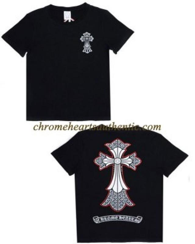 wedding photo - Chrome Hearts Embroidered Cross Cotton T-shirt