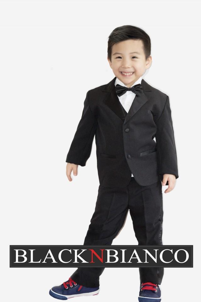 wedding photo - Boys Tuxedo Suit in Black
