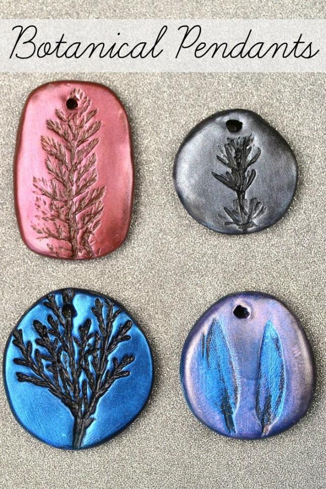 DIY Stamped Clay Botanical Pendants - Weddbook