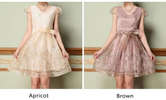 wedding photo - Elegant Organza Hollow Out Embroidery Dress