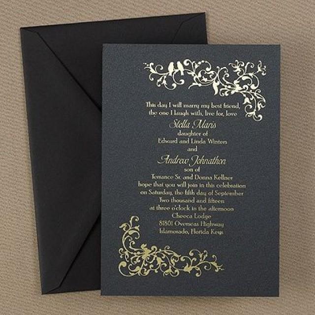Black and Gold Wedding Invitations This elegant, contemporary invitation fe...