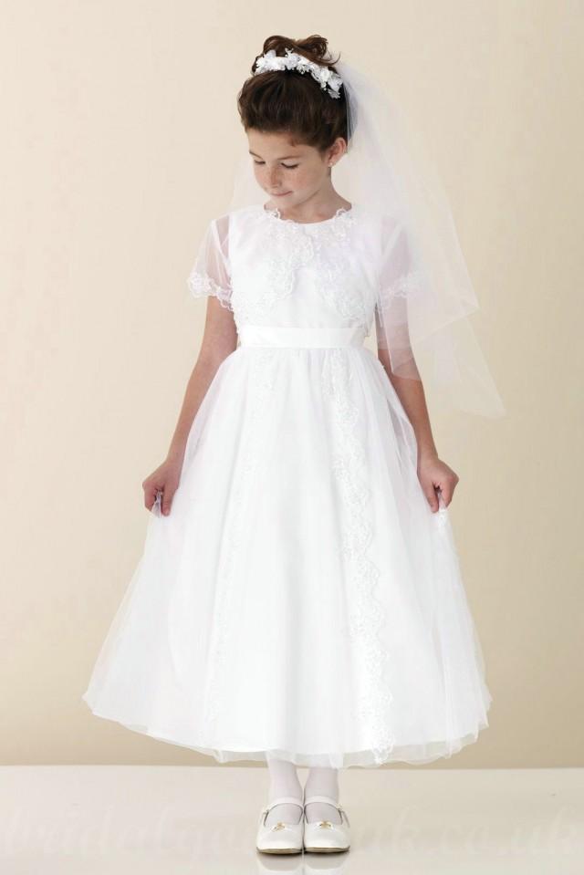 wedding photo - Common Satin A Line Applique Princess Designer Flower Girls Dress