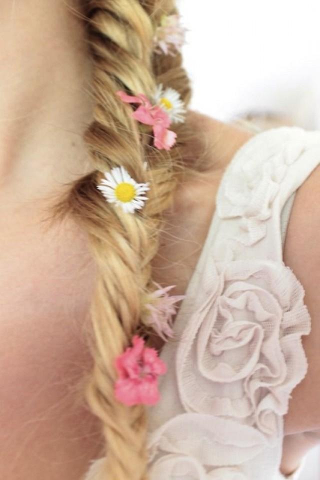 Flowers In Her Hair Braids + Blooms Weddbook