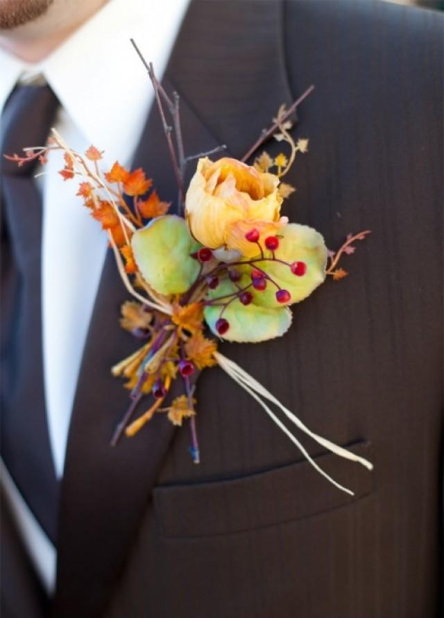 42 Beautiful Fall Wedding Boutonnieres | Weddingomania - Weddbook