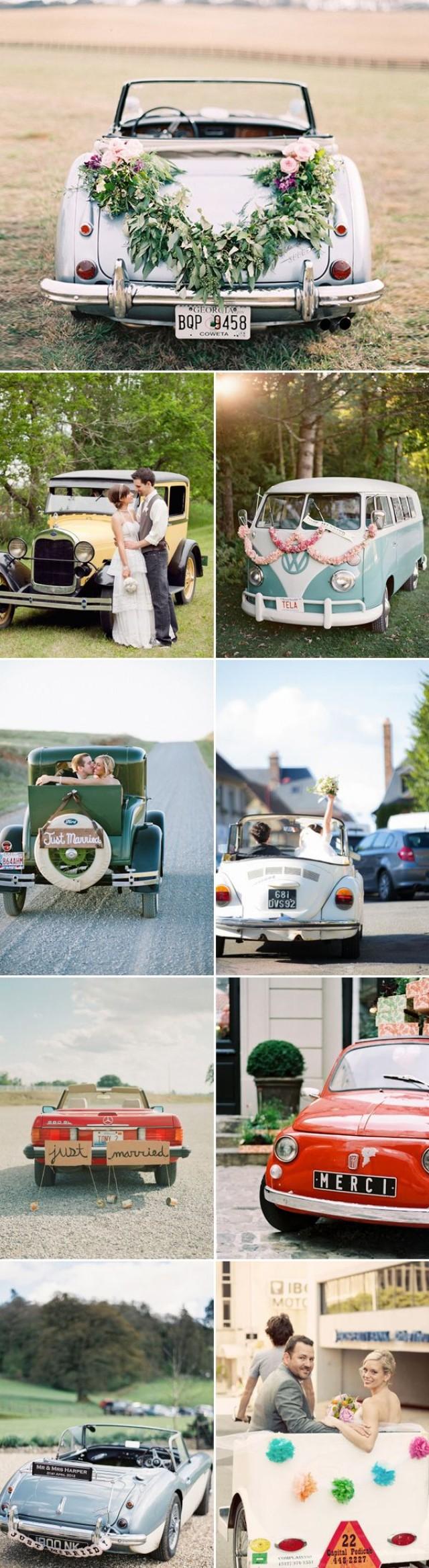 wedding photo - 17 Винтаж Свадебные Автомобили Getaway