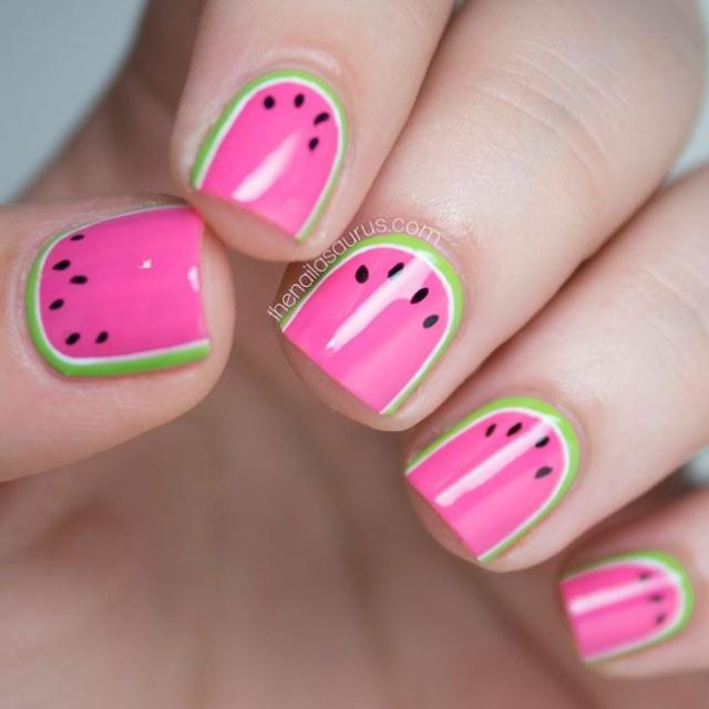 wedding photo - Nails Of The Day: Perfect Little Watermelons