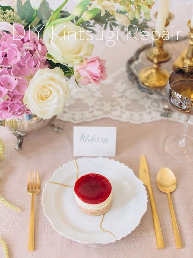 DIY "Kintsugi" Gold Crockery Repair Tutorial B.loved Weddings UK