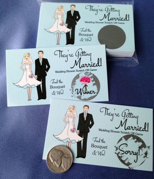 wedding photo - Wedding Shower Party Scratch Off Game Card Favors Fun