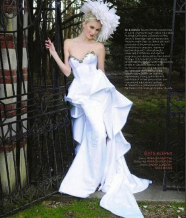 Irina Shabayeva "queen Mary" Bridal Gown. Feather Head Piece Is Also Available