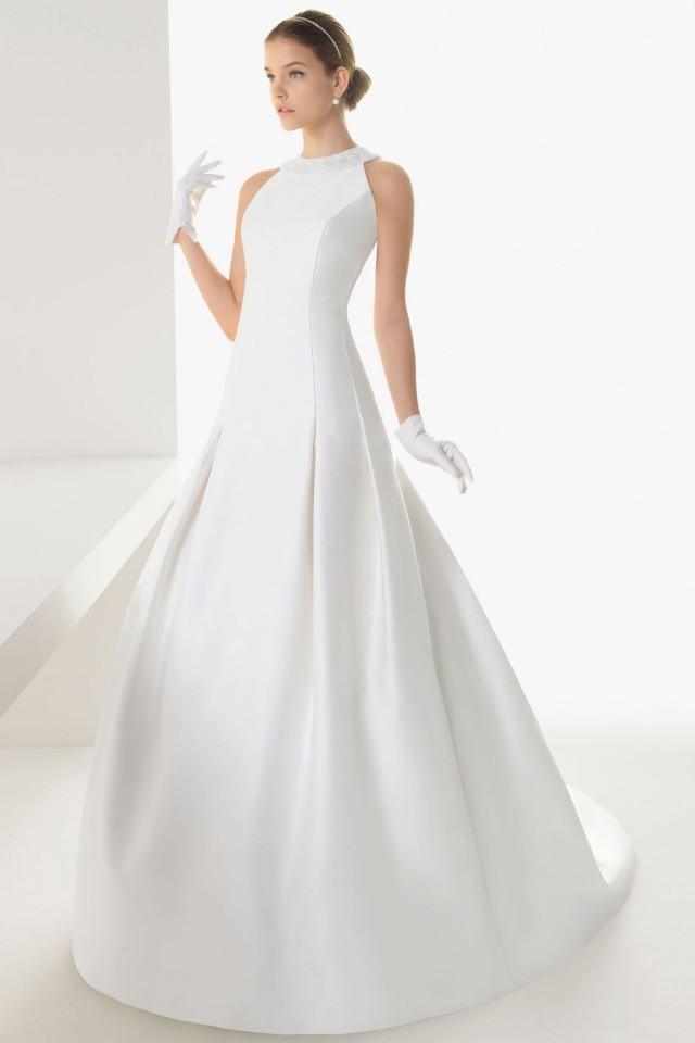 wedding photo - Simple Sleeveless Jewel Satin Cheap Dress for Weddings