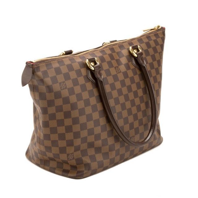 100% Authentic Louis Vuitton Brown MM Damier Ebene Check Bag #2176726 - Weddbook