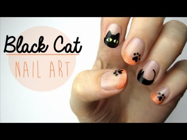 Nail Art For Halloween: Black Cat Design!