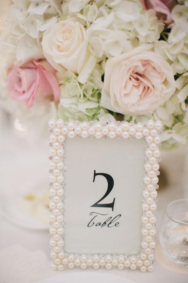 wedding photo - Pearl Frame Table Number