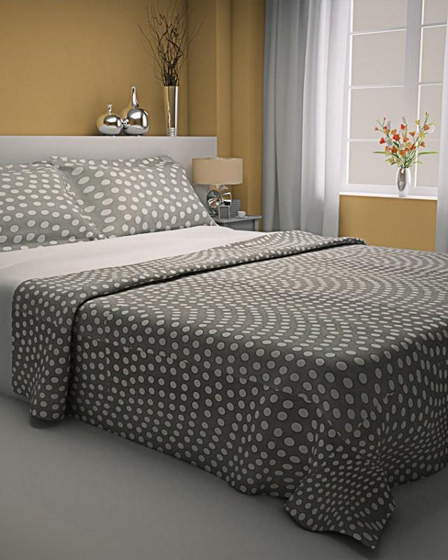 wedding photo - Zapprix Grey White Pattern Polka Dots Bed Sheets With Two Pillow Covers