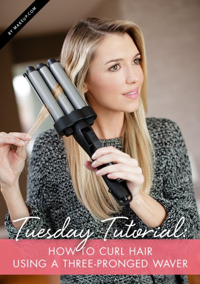 Tuesday Tutorial How To Curl Hair Using A ThreePronged Waver Weddbook