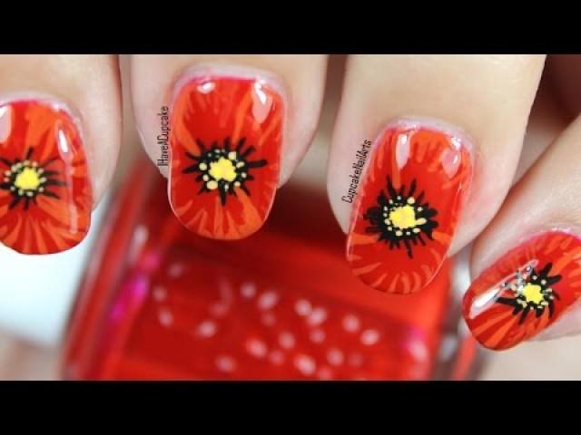 Close Up Poppy Nail Art