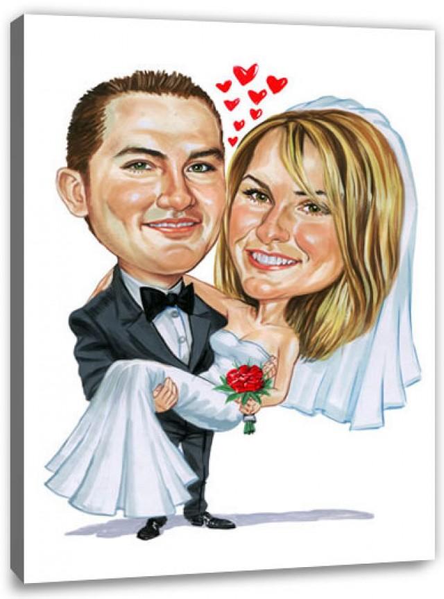 wedding photo - Hochzeitsgeschenke - Karikatur vom Foto