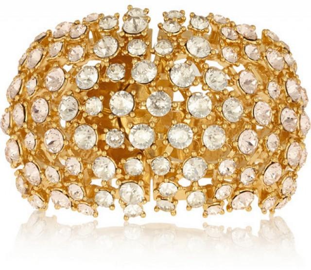 Alexander McQueen Gold-plated Swarovski crystal cuff