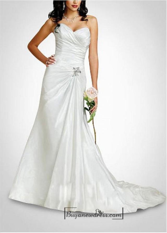 wedding photo - Beautiful Elegant Exquisite Taffeta Sweetheart Wedding Dress In Great Handwork