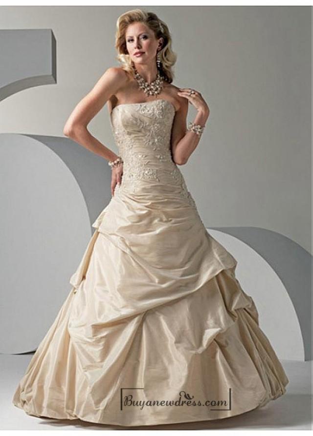 wedding photo - Beautiful Elegant Exquisite Taffeta A-line Wedding Dress In Great Handwork