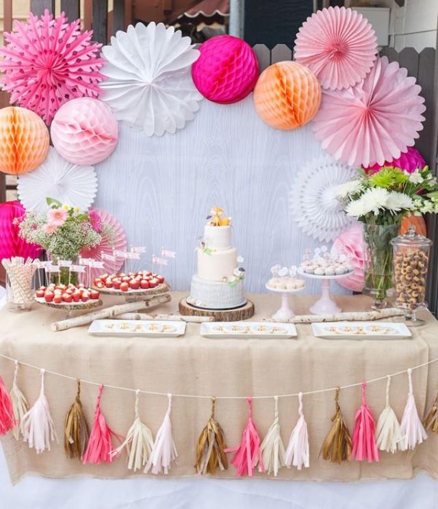 wedding photo - Fox Themed Baby Shower {Woodland   Pink   Orange}