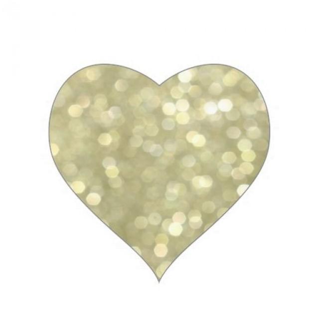 Gold Sparkles Heart Sticker