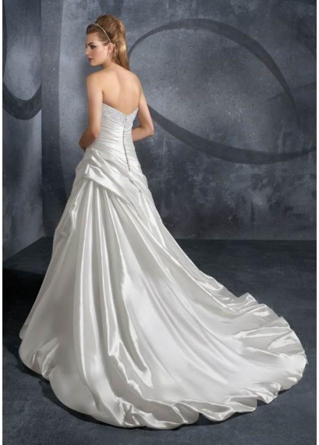 wedding photo - Modern Taffeta Zipper Chapel Train Bridal Wedding Dress under 200