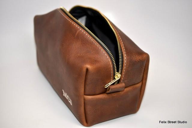 Groomsmen Accessories Personalized Leather Dopp Kit Gifts With Custom Initials Gift For Best Man ...