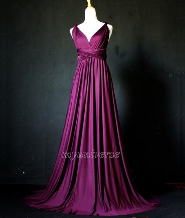 wedding photo - Dark Purple Bridesmaid Dress Wrap Convertible Dress Infinity Dress Maxi Dress Formal Dress