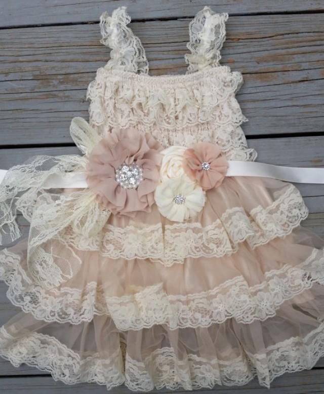 Lace Flower Girl Dress Lace Flower GirlRustic Flower Girl/Country