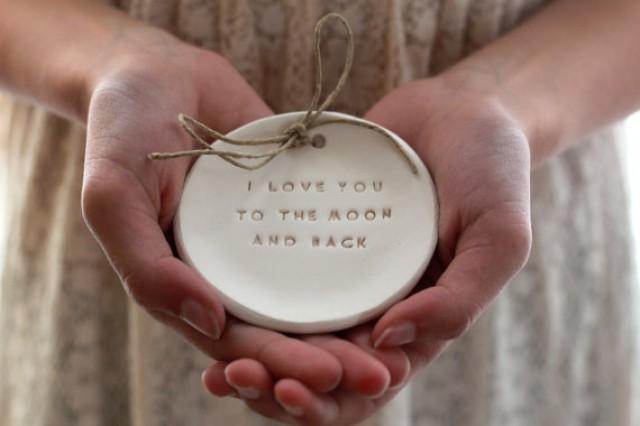 I Love You To The Moon And Back Ring Bearer Pillow Alternative