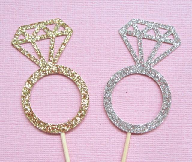 Wedding Ring Cupcake Toppers . Diamond Ring Cupcake