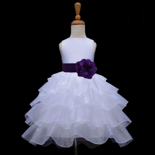 IVORY PAGEANT FLOWER GIRL DRESS ORGANZA BRIDESMAID 12-18M 2 2T 3 4 5T 6 6X 8 10