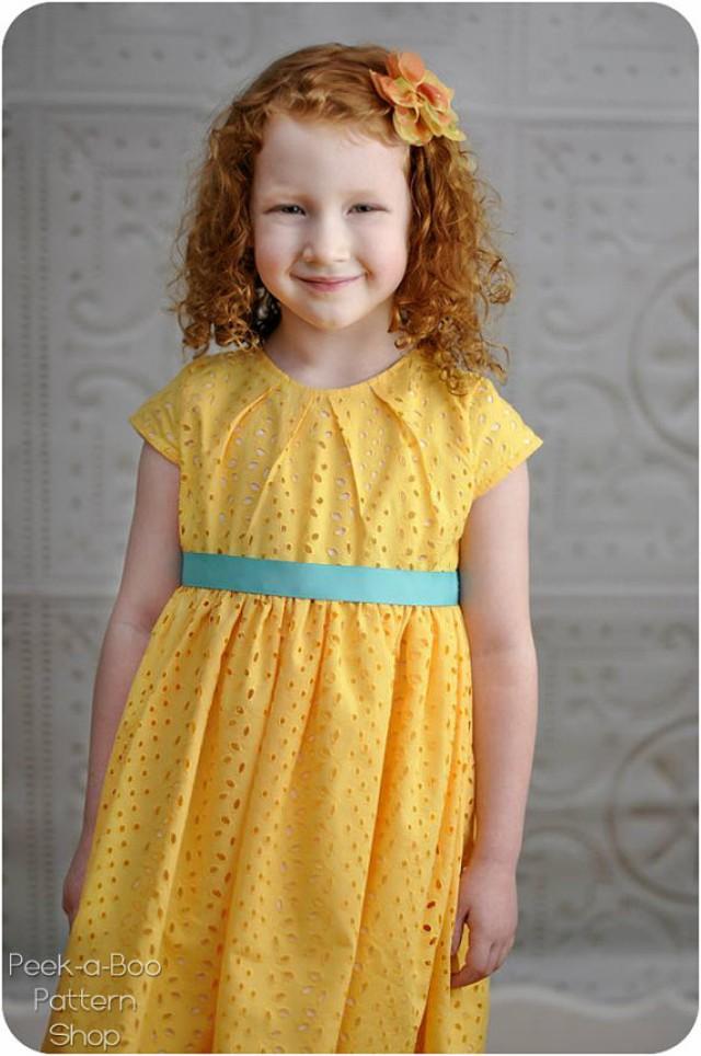 Savannah Pleated Party Dress: Girls Dress Pattern, Easter Dress Pattern, Flower Girl Dress Pattern