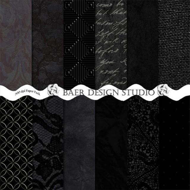 Black Texture Digital Paper Collection 8 5x11 Paper Black Photo