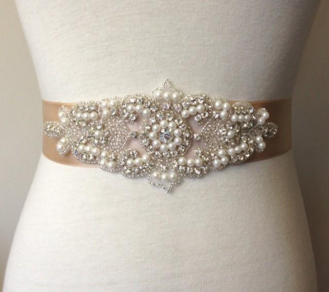 Rhinestone Belt Champagne Sash Bride Sash Bridal Sash Wedding Dress
