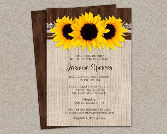 Rustic Country Sunflower Bridal Shower Invitations Diy Printable Rustic Country Sunflower Bridal Shower Invitations Diy Printable Invites Wedding