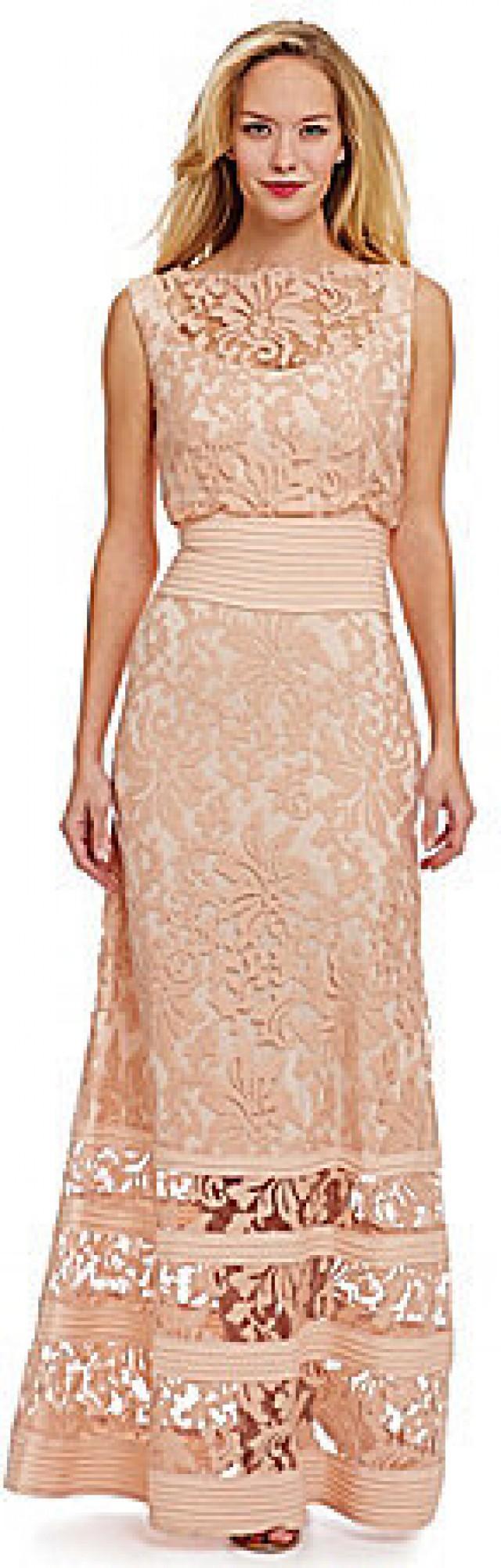 Tadashi Illusion Lace Blouson Dress