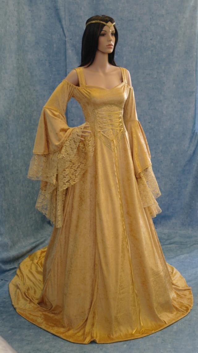 wedding photo - Renaissance medieval handfasting fantasy wedding dress custom made