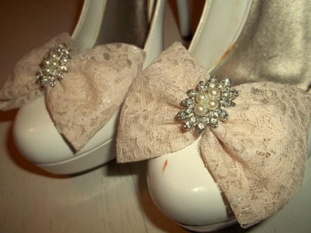 wedding photo - Wedding Bridal Lace Shoe Clips, - Shoe Clips, Wedding, Pageant, Prom, Bridal,Wedding Accessories, Womens