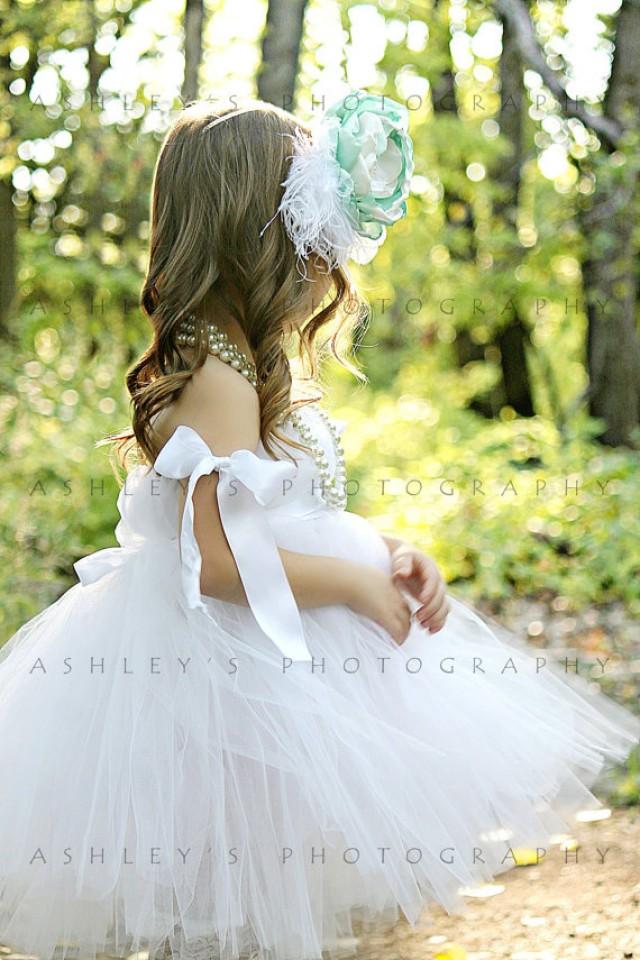 wedding photo - White Flowergirl Dress flowergirl tutu flower girl dress flowergirl tutu dress