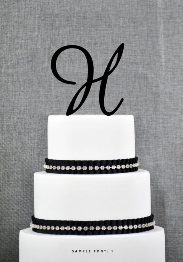 wedding photo - Personalized Monogram Initial Wedding Cake Toppers -Letter H, Custom Monogram Cake Toppers, Unique Cake Toppers, Traditional Initial Toppers