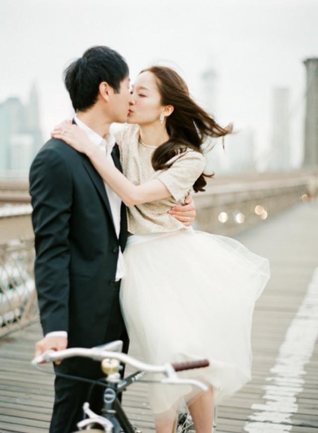 wedding photo - Tulle Skirts and Pumps: Lovely Engagement Photograph Seems to Consider 